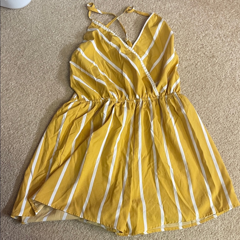 Yellow Striped Jumpsuit